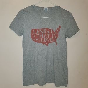 Grey and Red Land That I Love T-shirt